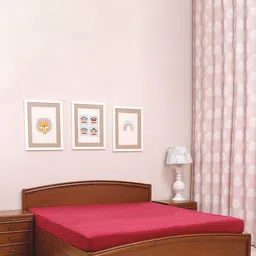 TIDY SLEEP Kids Maroon Solid Waterproof Mattress Protector-94