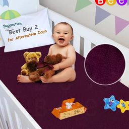 BeyBee Kids 2-Pcs Purple & Blue Waterproof Cotton Mattress Protectors-image-58