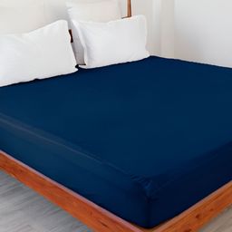 HOMEMONDE Navy Blue Terry Water Resistant Mattress Protector-image-47