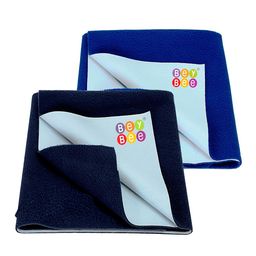 BeyBee Kids 2-Pcs Navy Blue & Blue Reusable Cotton Mattress Protectors-13