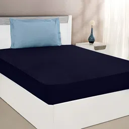 GADDA CO Navy Blue Terry Cotton Water Resistant Fitted Mattress Protector-image-33