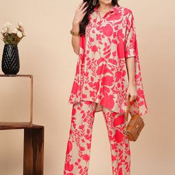 Globus Floral Printed Shirt Style Co Ord Set-image-16