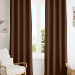 HOMEMONDE Brown 2 Pieces Black Out Window Curtain-image-14