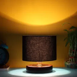Devansh Black Traditional Table Lamp with Shade-53