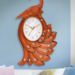 Attractionz Brown & White Analogue Round Wall Clock-12