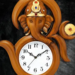 Attractionz Brown & White Round Textured Contemporary Wall Clock-29