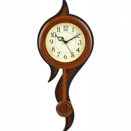 Attractionz Brown Round Contemporary Pendulum Wall Clock-image-61