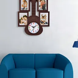 Attractionz Brown and White Textured Round Analogue Contemporary Wall Clock-10