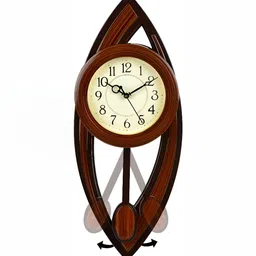 Attractionz Brown & Cream Printed Round Acrylic Traditional Wall Clock-8
