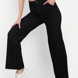 BROADSTAR Women Smart Straight Fit High-Rise Easy Wash Corduroy Trousers-picture-9