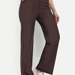BROADSTAR Women Smart Straight Fit High-Rise Easy Wash Corduroy Parallel Trousers-picture-0