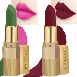 PERPAA Set of 2 Xpression Weightless Matte Long-Lasting Waterproof Lipsticks 3.5 g Each - Bold Maroon 307 - Natural Pink 305-41