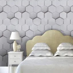 Jaamso Royals Grey Self-adhesive & Waterproof Hexazonal Printed Wallpaper-image-55