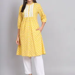 RANGMAYEE Ethnic Motifs Printed A-Line Pure Cotton Kurta-image-2