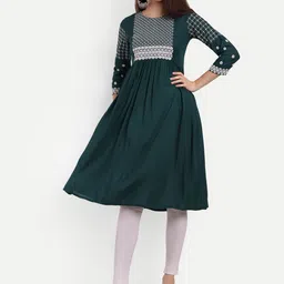 KASHEEDA Ethnic Motifs Yoke Design Thread Work Anarkali Kurta-picture-27