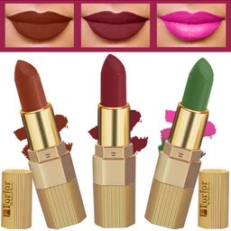 FORFOR Set Of 3 Xpression Matte Lipsticks - Brown Nude 301-Cherry Red 304-Natural Pink 305-18