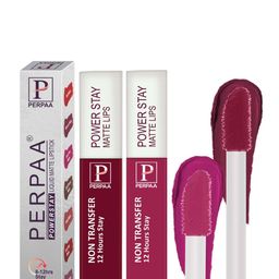 PERPAA Set of 2 Power Stay Liquid Matte Lipsticks 5ml Each - Cherry Red+Pink-2