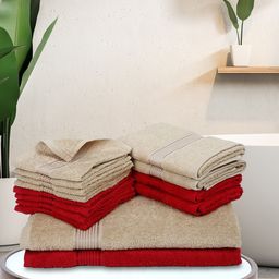 BIANCA Set Of 14 Solid 380 GSM Pure Cotton LORENA Super-Soft Terry Towel Set-18