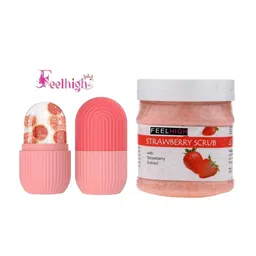 FEELHIGH Ice Roller with Strawberry Scrub - 10ml+500ml-35
