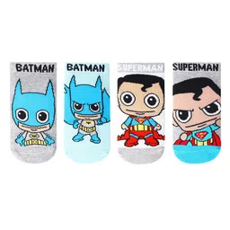 Bonjour Kids Pack of 4 Chibi Batman & Superman Socks-image-48