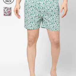URBAN SCOTTISH Men Pack Of 2 Green & Red Printed Pure Cotton Boxers USBX2290-S-image-18