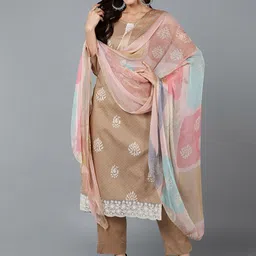 KALINI Ethnic Motifs Printed Regular Kurta With Trousers & Dupatta-26