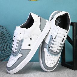 The Roadster Lifestyle Co. Men White & Grey Patterned Lace-Up Lightweight Sneakers-11