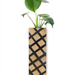 VAH Kya Bat Hai !! Cream Coloured & Black Printed Wooden Flower Pot Holder-4