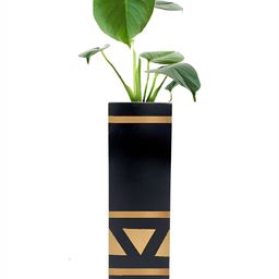 VAH Kya Bat Hai !! Black & Cream Coloured Wooden Flower Pot Holder-picture-9