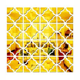 Wall1ders 16 pcs Metallic Toned Geometric Patterned Mirror Wall Sticker-23