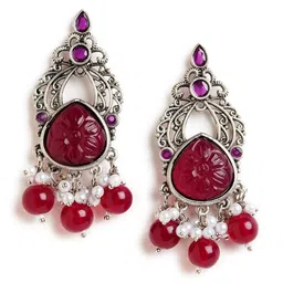 HOT AND BOLD Silver-Plated Teardrop Shaped Drop Earrings-picture-30