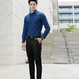 INVICTUS Navy Printed Slim Fit Sustainable Casual Shirt-image-27