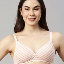 Enamor Pink Non-Wired Padded Medium Coverage daily wear Tshirt Bra A042-48