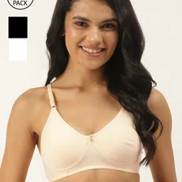 Softskin Pack of 3 Solid Non-Wired Non Padded T-shirt Bras WSB_30B_3-picture-40