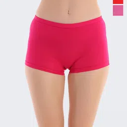 POOJA RAGENEE Women Pack Of 3 Assorted Anti Bacterial Boy Short Briefs-image-48