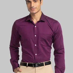 Park Avenue Spread Collar Slim Fit Organic Cotton Formal Shirt-image-87