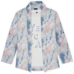 CAVIO Boys Typography Printed Regular Fit Pure Cotton T-shirt With Shirt-image-97