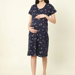 9shines Label Hosiery Cotton Knee Length Feeding Maternity Nightdress-image-57
