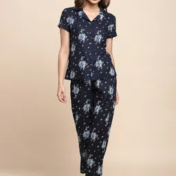 Van Heusen Lapel Collar Floral Printed Night Suit-image-72