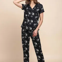 Van Heusen Floral Printed Notched Lapel Collar Night Suit-15