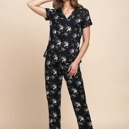 Van Heusen Floral Printed Lapel Collar Night suit-image-63