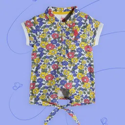 U.S.Polo Assn. Kids Girls Multicoloured Printed Pure Cotton Shirt Style Top-53