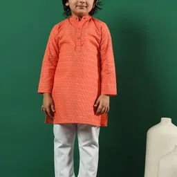 Readiprint Fashions Infant Boys Ethnic Motifs Embroidered Pure Cotton Kurta with Pyjamas-16