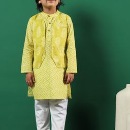 Readiprint Fashions Boys Chevron Printed Regular Pure Cotton Kurta with Pyjamas-28