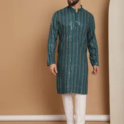 Anouk Embroidered Regular Thread Work Pure Cotton Kurta with Churidar-picture-36