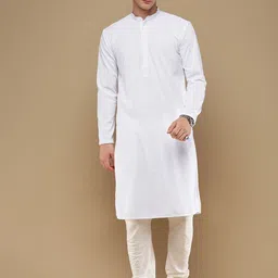 Sanwara Ethnic Motifs Embroidered Mandarin Collar Chikankari Straight Kurta With Churidar-image-99