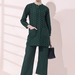 Anouk Floral Printed Regular Pure Cotton Kurta with Palazzos-14