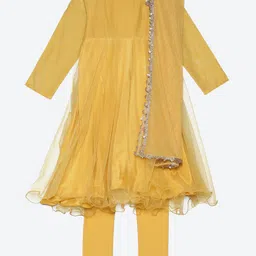 Biba Girls Yellow Kurta with Palazzos & With Dupatta-image-74