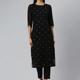 Shaily Embroidered Regular Sequinned Kurta with Trouser-0
