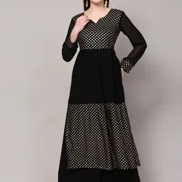 Poshak Hub Ethnic Motifs Printed A-Line Kurta with Palazzos-image-11